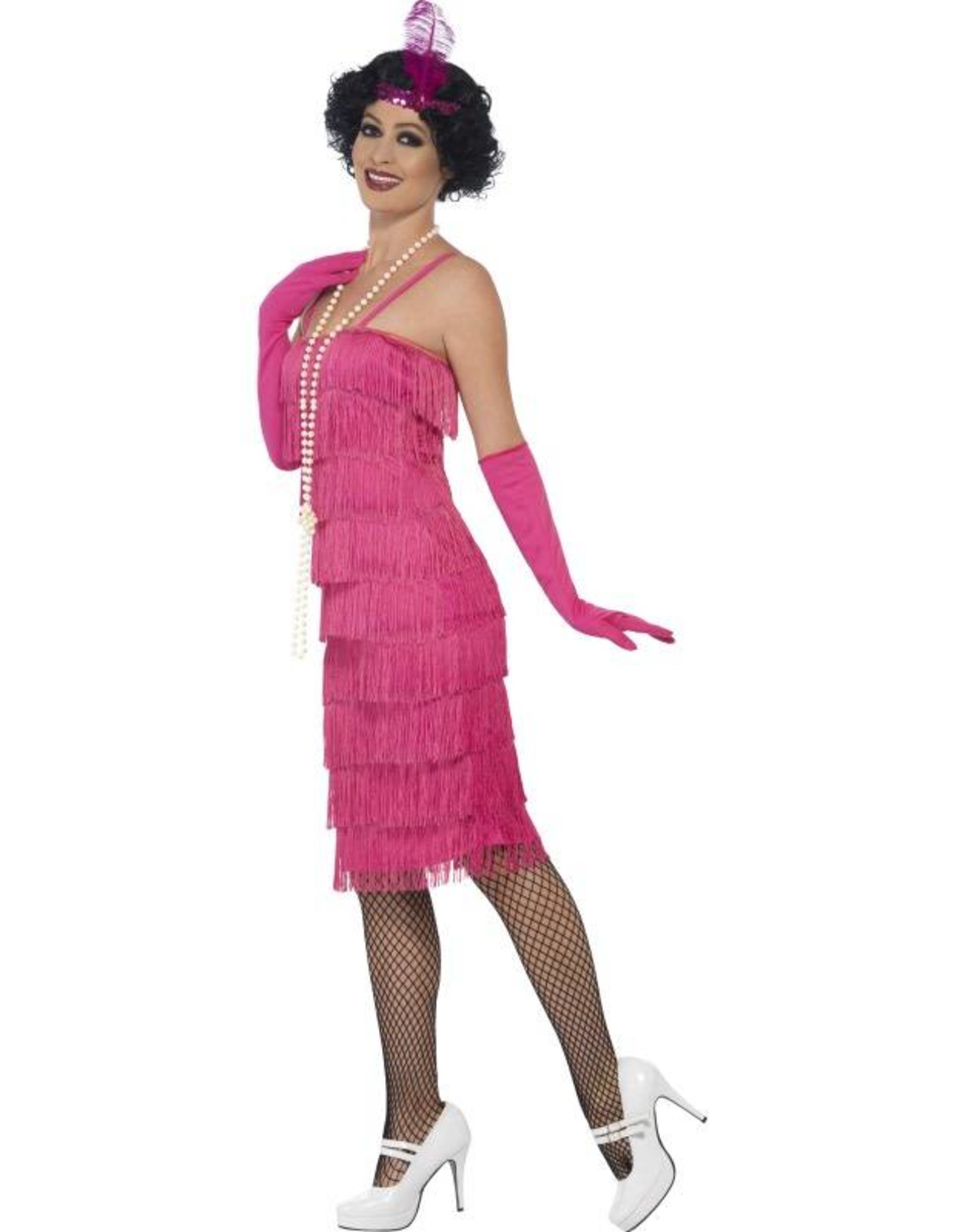 Lange Flapper Charleston jurk Pink