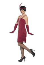 Korte Flapper Charleston jurk Bordeaux Rood
