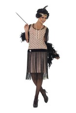 1920's Coco Flapper Charleston Kostuum Pink