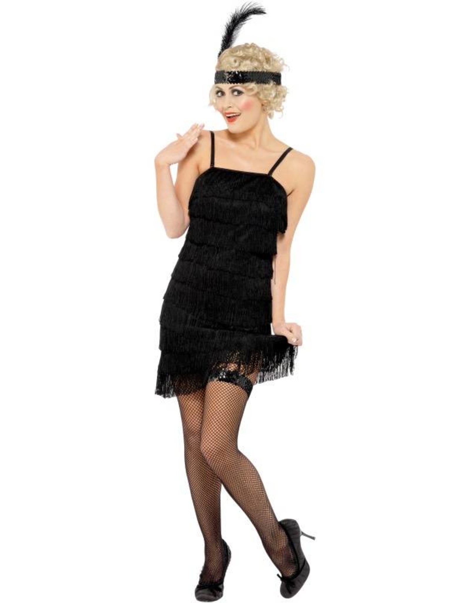 Fringe Flapper Charleston Kostuum, zwart