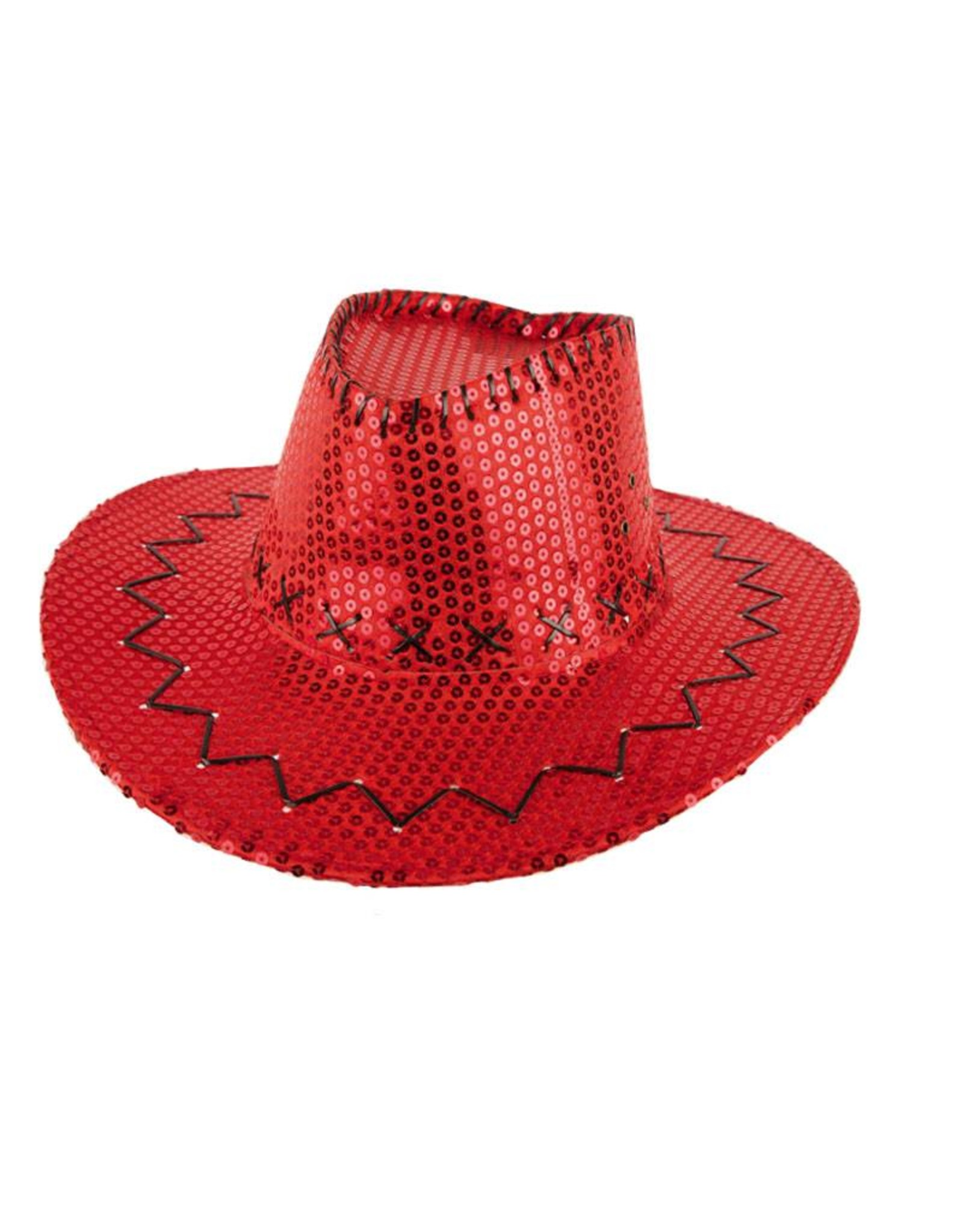 Hoed Cowboy Sequin Rood