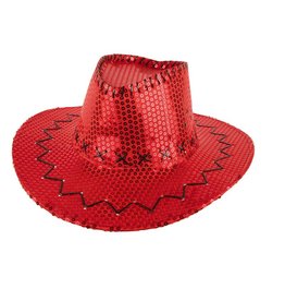 Hoed Cowboy Sequin Rood