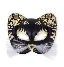 Oogmasker Kat zwart/goud