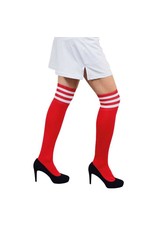 Cheerleaderkousen rood/wit