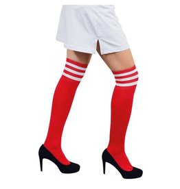 Cheerleaderkousen rood/wit