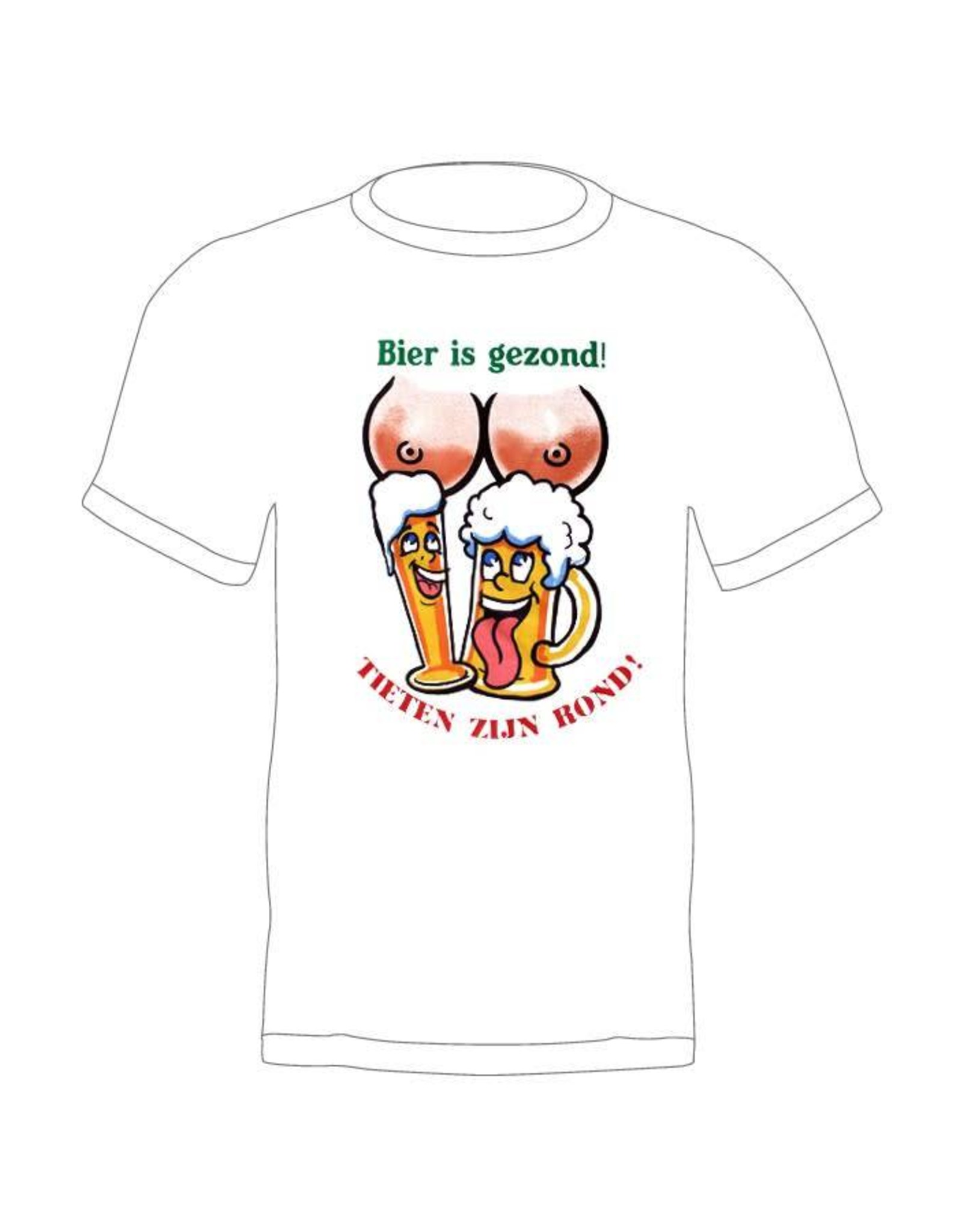T-shirt 'Bier is gezond en tieten zijn rond'