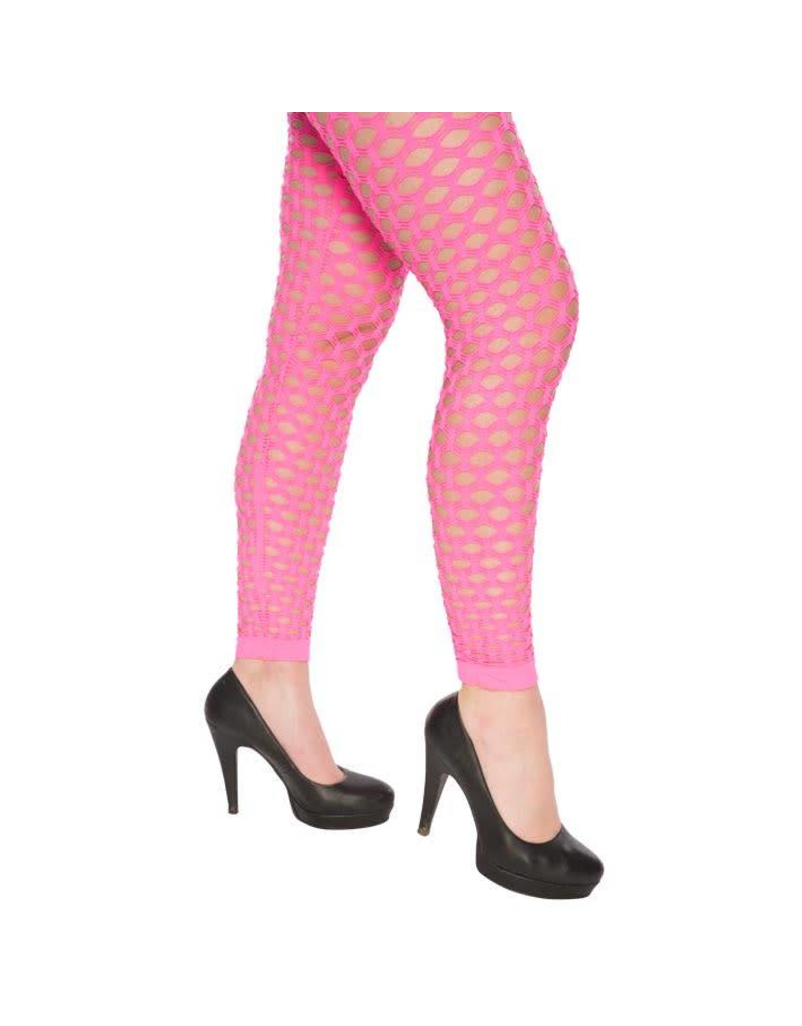 Legging + gaten fluor roze