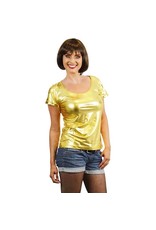 Damesshirt lamee goud