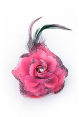 Bloemen op Speld/Elastiek Hot Pink