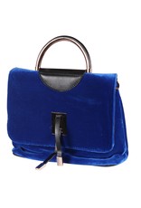 Tasje deluxe ''Jacky'' Uni, Fluweel blauw, Handtas