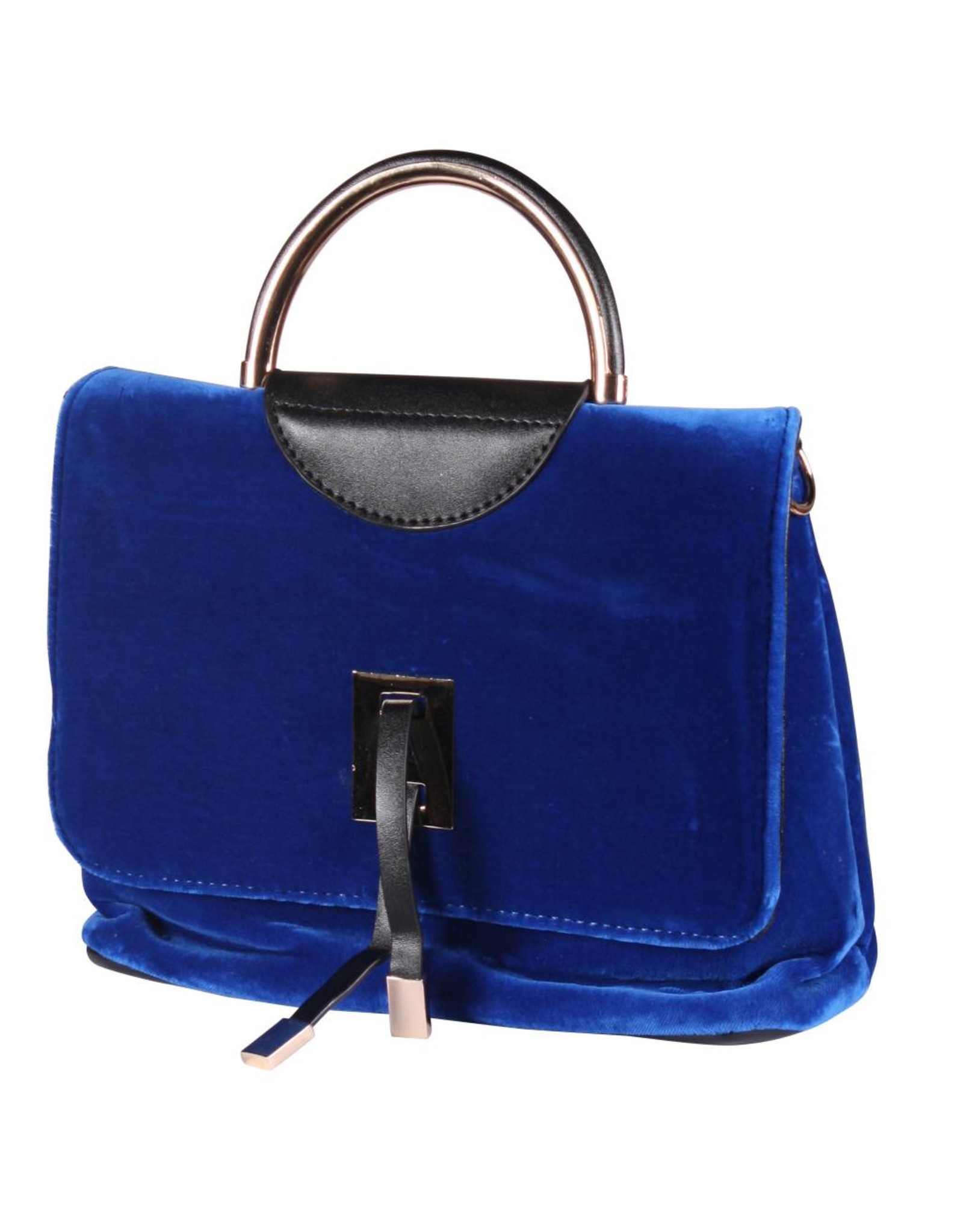 Tasje deluxe ''Jacky'' Uni, Fluweel blauw, Handtas