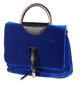 Tasje deluxe ''Jacky'' Uni, Fluweel blauw, Handtas