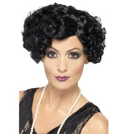 Jaren 20 Flirty Flapper Pruik, zwart