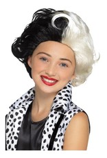 Cruella Pruik, Zwart/Wit, voor Kinderen