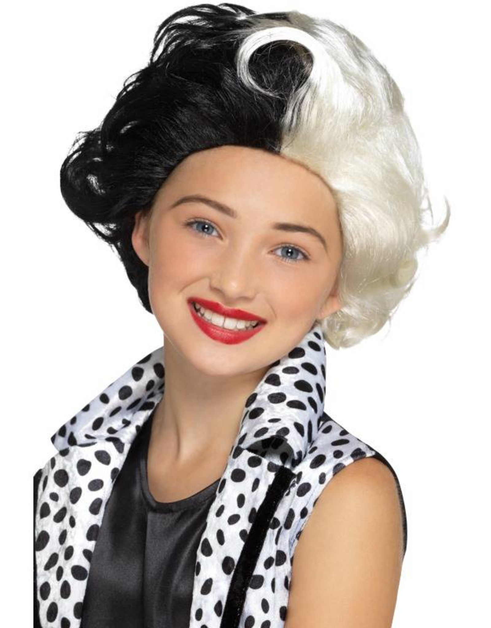 Cruella Pruik, Zwart/Wit, voor Kinderen