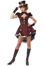 Steampunk Dame Bordeaux Rood/Bruin