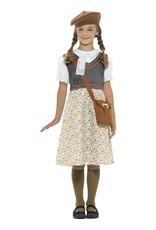 WW2 Evacuee schoolmeisjes Kostuum, Grijs