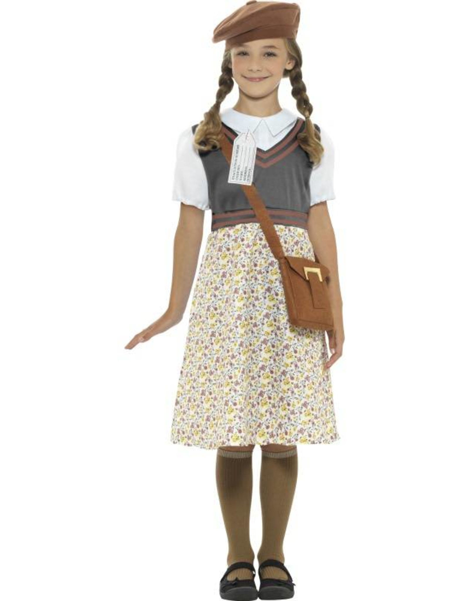 WW2 Evacuee schoolmeisjes Kostuum, Grijs