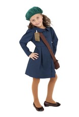 WW2 Evacuee Meisjeskostuum, Blauw