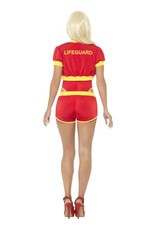 Deluxe Baywatch Kostuum voor Vrouwen, Rood/Geel