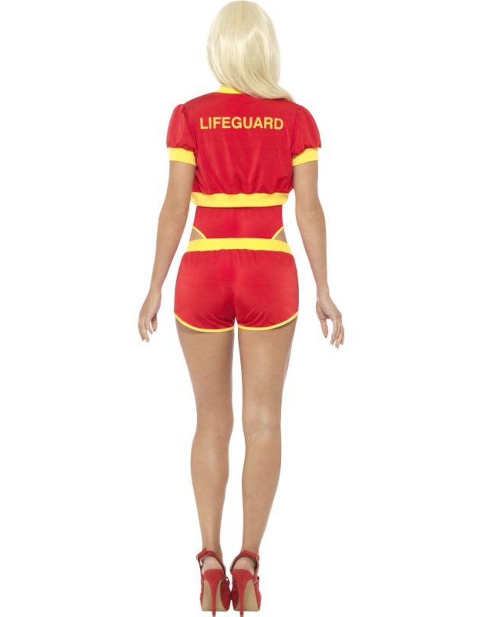 Deluxe Baywatch Kostuum voor Vrouwen, Rood/Geel