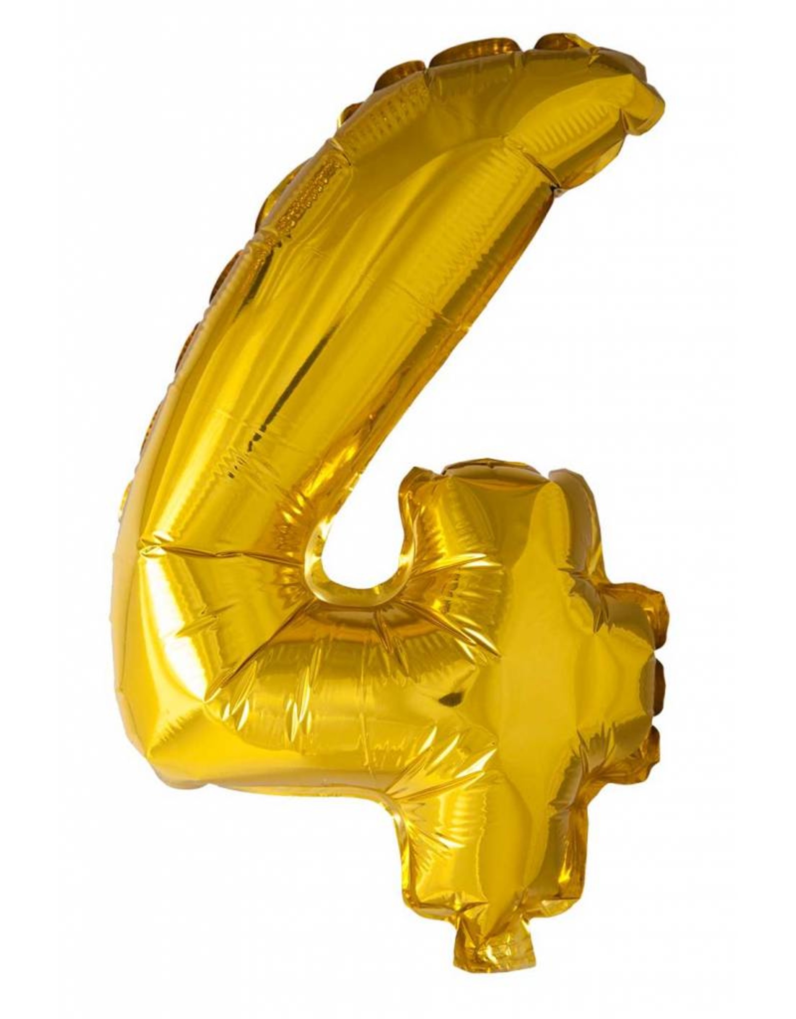 Folie ballon Cijfer 4 Goud (40 cm)