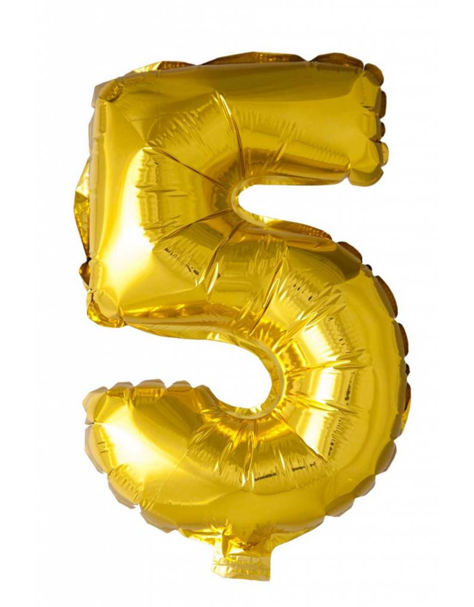 Folie ballon Cijfer 5 Goud (40 cm)