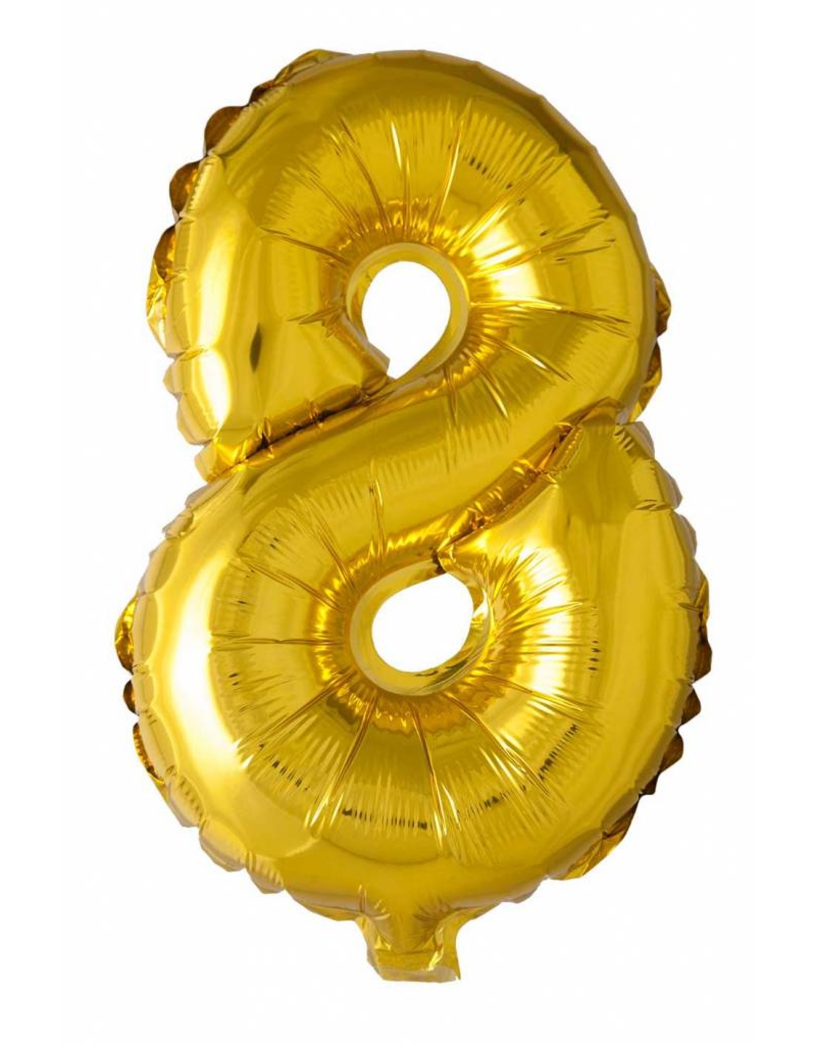 Folie ballon Cijfer 8 Goud (40 cm)