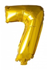 Folie ballon Cijfer 7 Goud (40 cm)