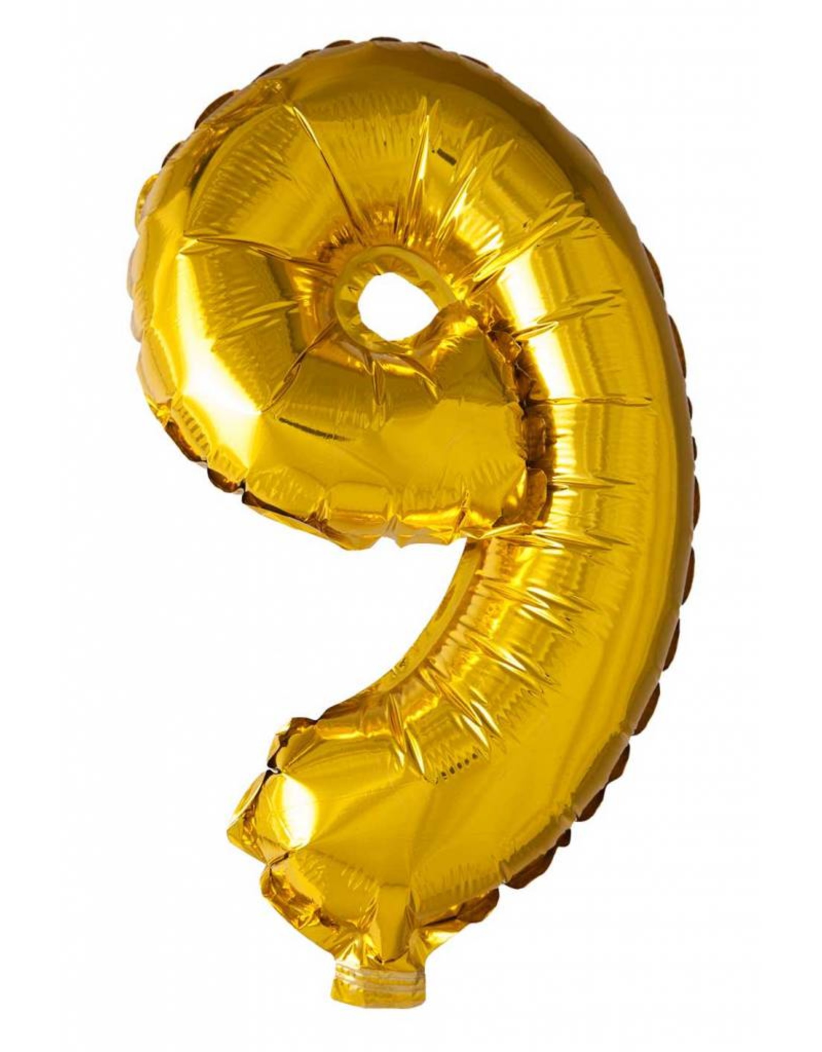 Folie ballon Cijfer 9 Goud (40 cm)