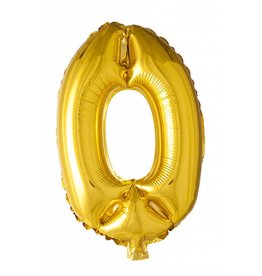 Folie ballon Cijfer 0 Goud (40 cm)