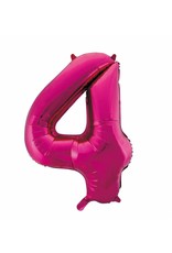 Folie ballon Cijfer 4 Roze (92 cm)