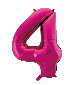 Folie ballon Cijfer 4 Roze (92 cm)