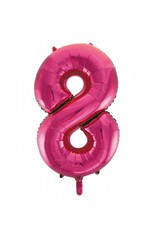 Folie ballon Cijfer 8 Roze (92 cm)