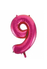 Folie ballon Cijfer 9 Roze (92 cm)