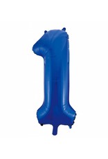 Folie ballon Cijfer 1 Blauw (92 cm)