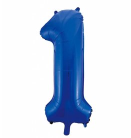 Folie ballon Cijfer 1 Blauw (92 cm)