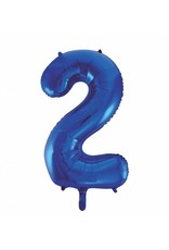 Folie ballon Cijfer 2 Blauw (92 cm)