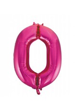 Folie ballon Cijfer 0 Roze (92 cm)