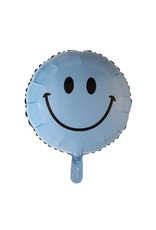 Folie ballon Smiley Babyblauw  (45 cm)