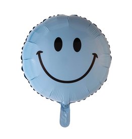 Folie ballon Smiley Babyblauw  (45 cm)