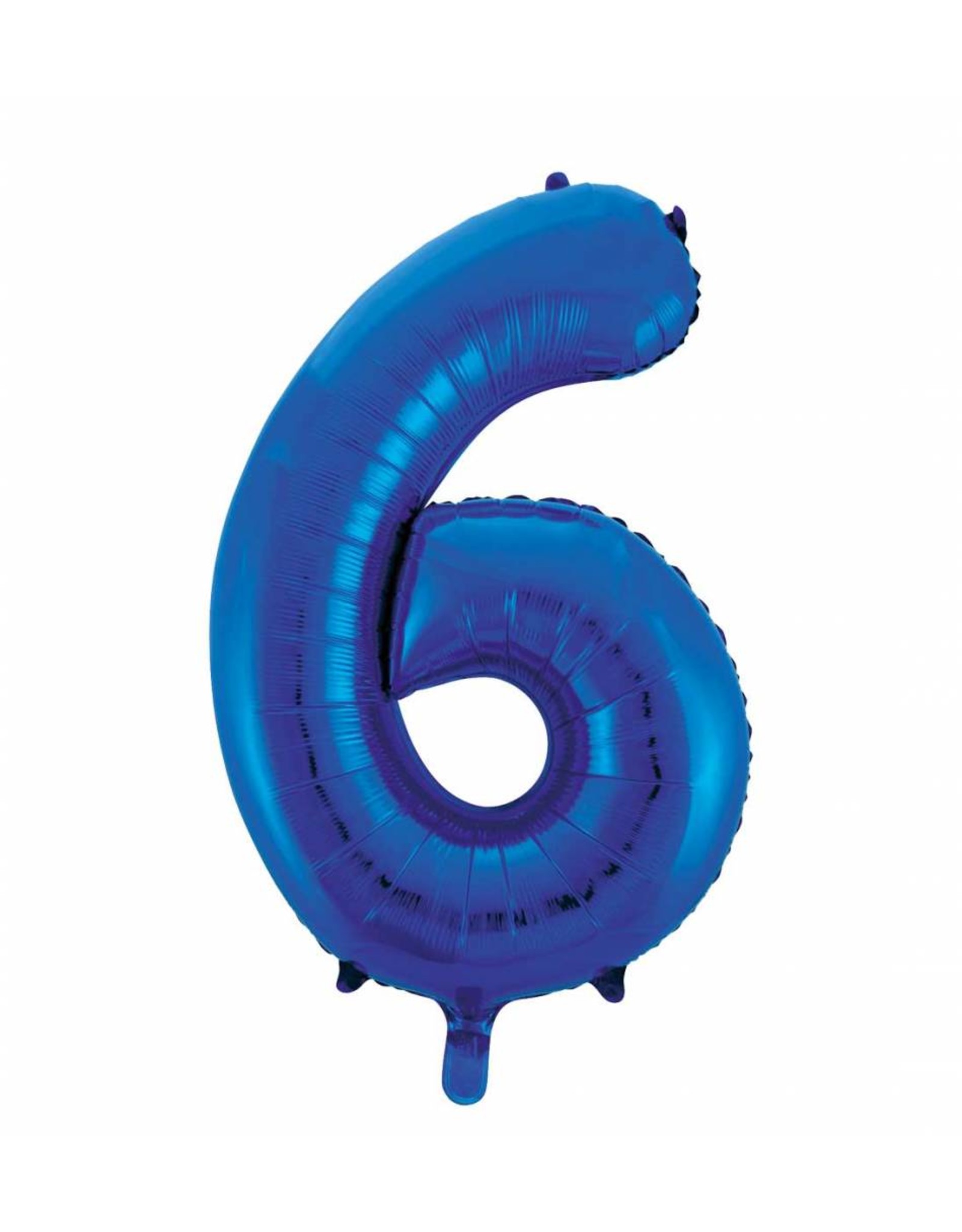 Folie ballon Cijfer 6 Blauw (92 cm)