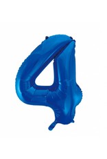 Folie ballon Cijfer 4 Blauw (92 cm)