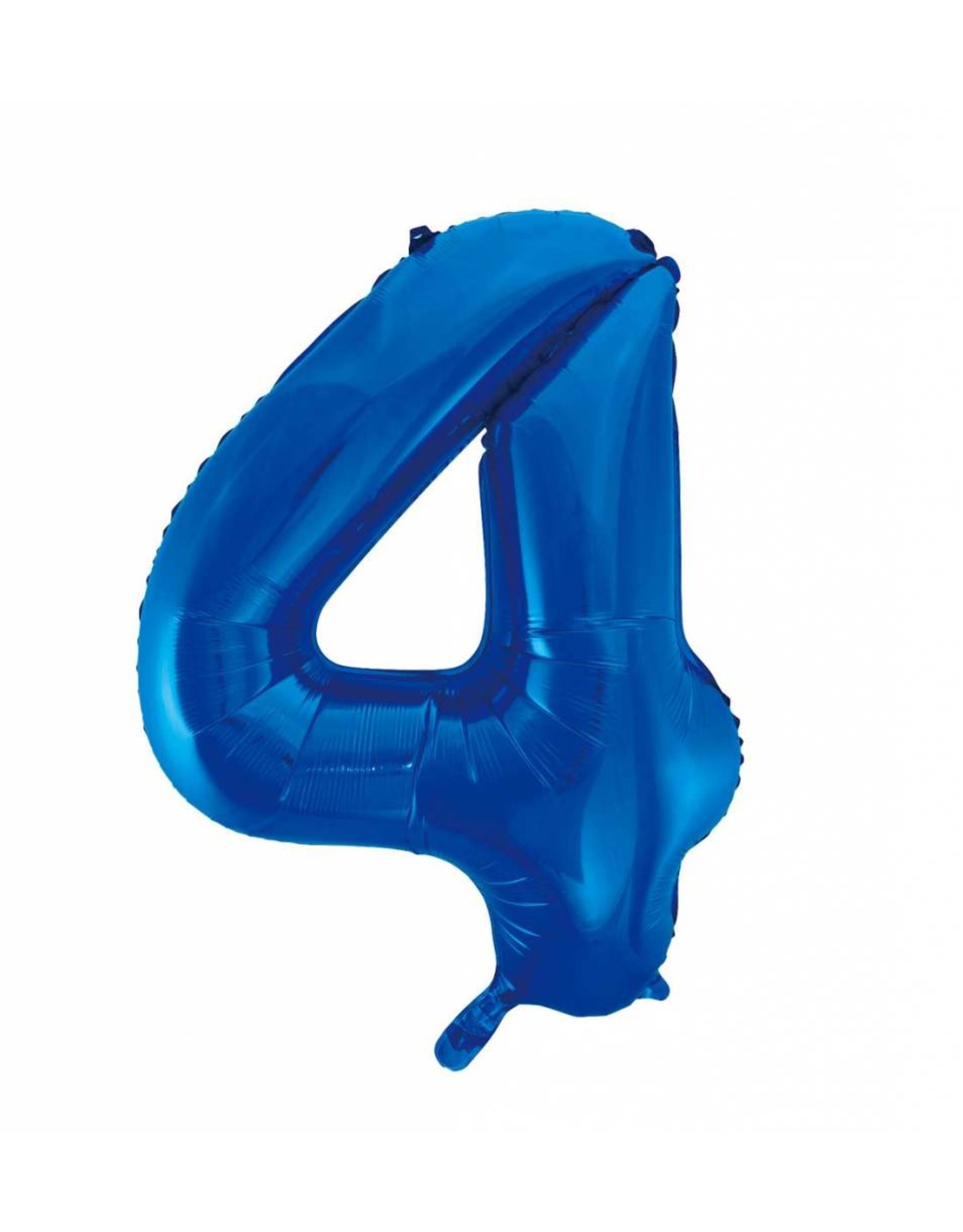 Folie ballon Cijfer 4 Blauw (92 cm)