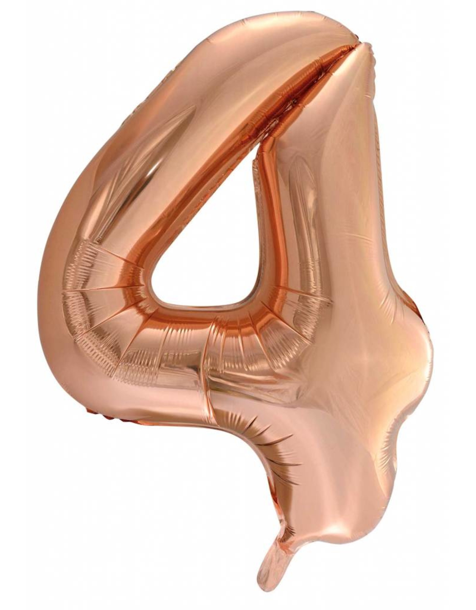 Folie ballon Cijfer 4 Roze Goud (92 cm)