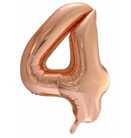 Folie ballon Cijfer 4 Roze Goud (92 cm)