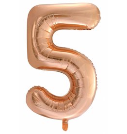 Folie ballon Cijfer 5 Roze Goud (92 cm)