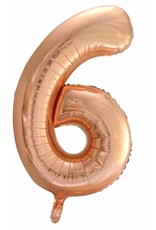 Folie ballon Cijfer 6 Roze Goud (92 cm)