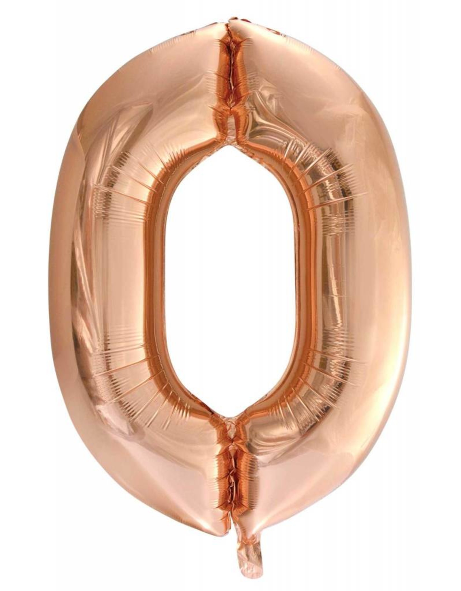 Folie ballon Cijfer 0 Roze Goud (92 cm)