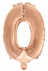 Folie Ballon Cijfer 0 Roze Goud (40 cm)